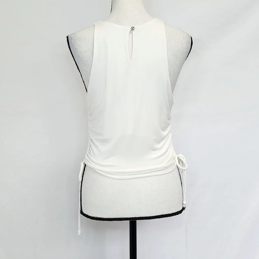 She + Sky Ruched Tie Sides Cropped Tank - Picture 3 of 5